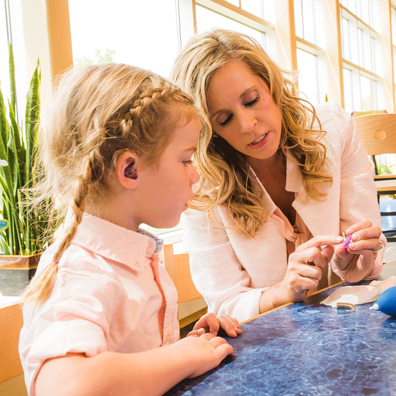 Jen Richardson With Child at School